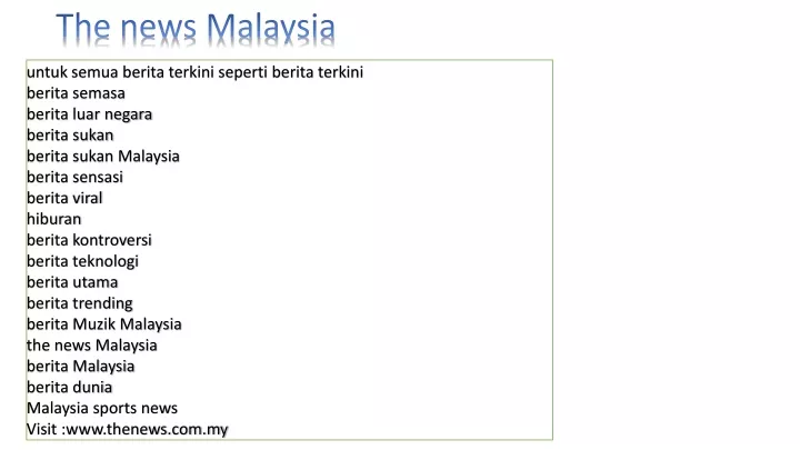 the news malaysia