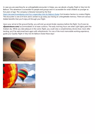 Hot Air Balloon Dubai