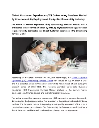 global customer experience cx outsourcing