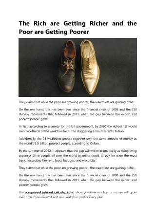 the rich are getting richer and the poor