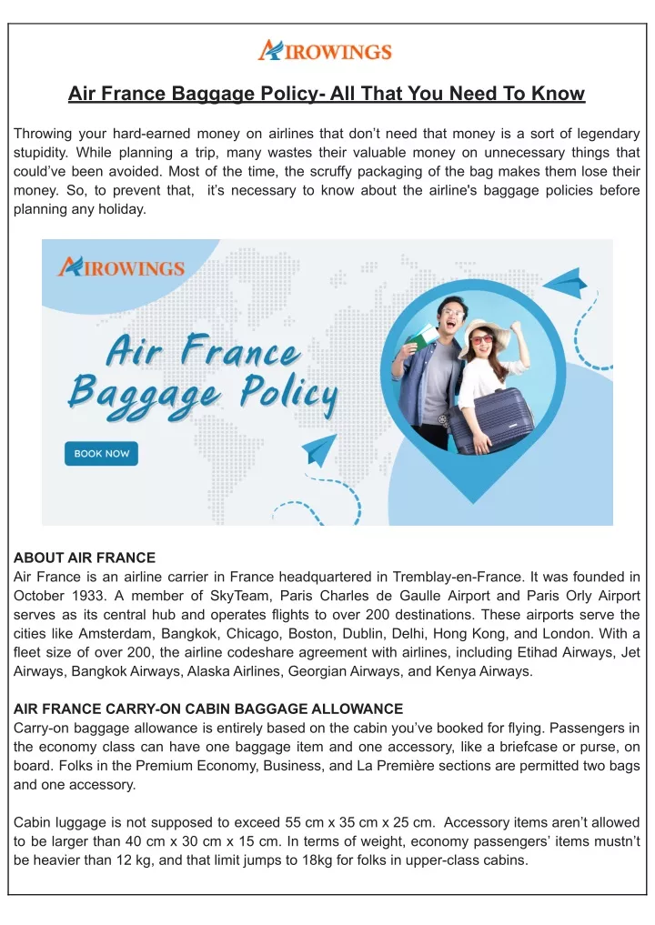 air france baggage policy all that you need