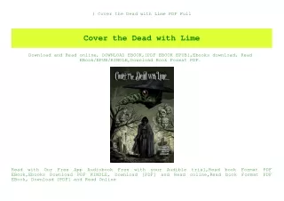 ^DOWNLOAD-PDF) Cover the Dead with Lime PDF Full