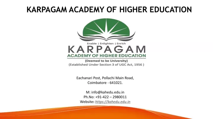 karpagam academy of higher education