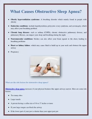 what causes obstructive sleep apnea