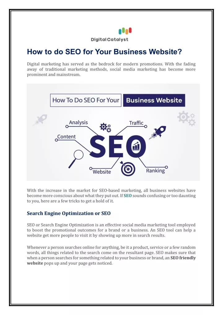 how to do seo for your business website