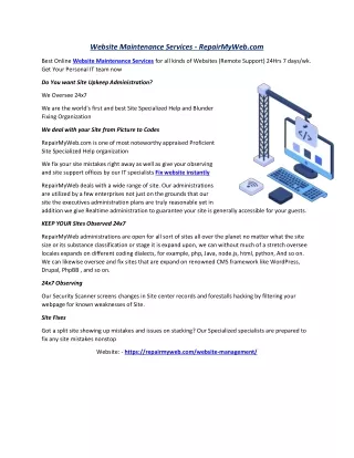 website maintenance services repairmyweb com
