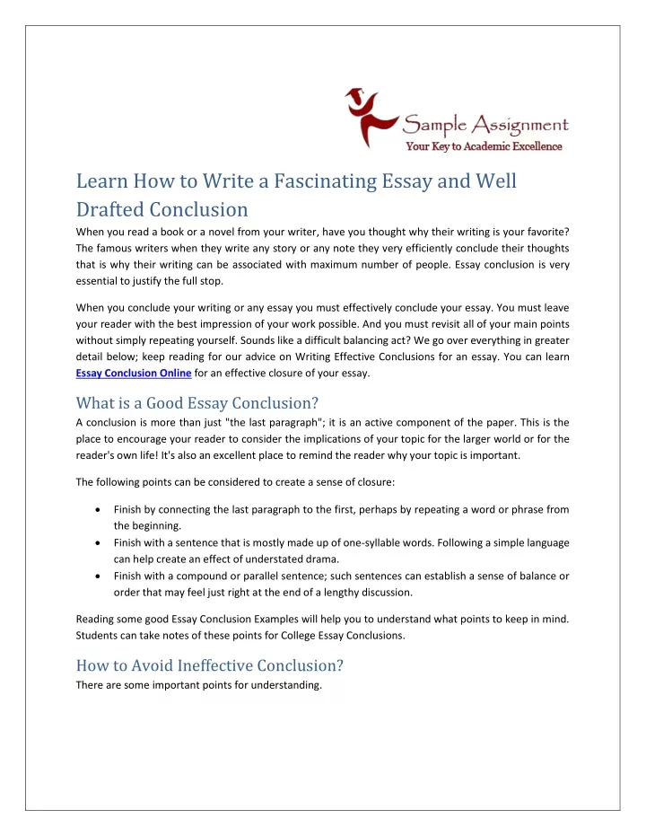 learn how to write a fascinating essay and well