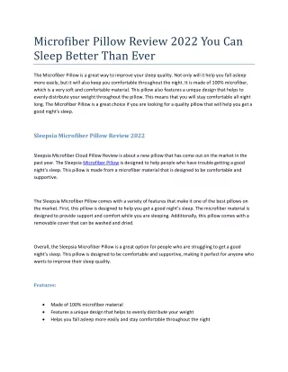 microfiber pillow review 2022 you can sleep