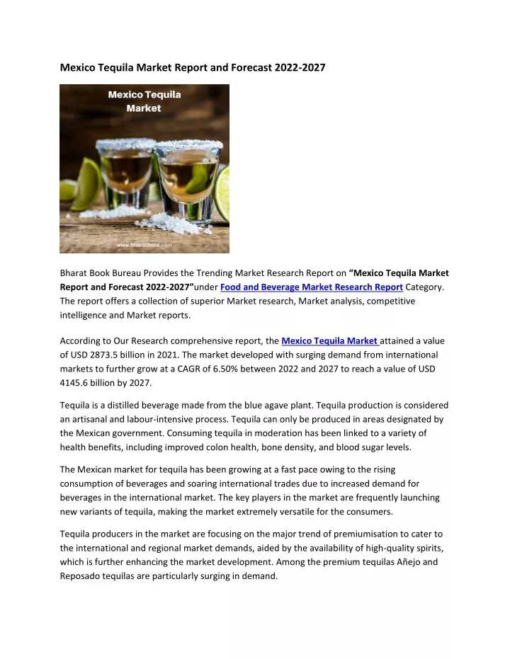 mexico tequila market report and forecast 2022