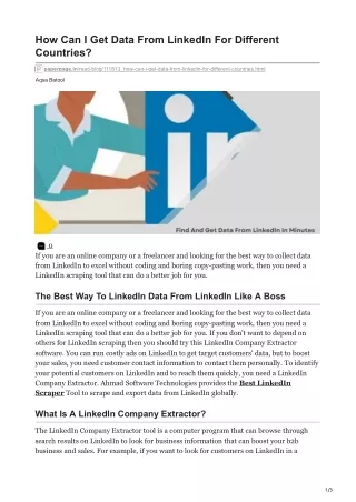 how can i get data from linkedin for different