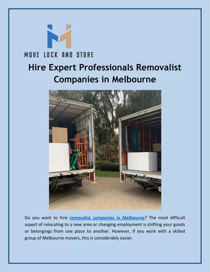 hire expert professionals removalist companies