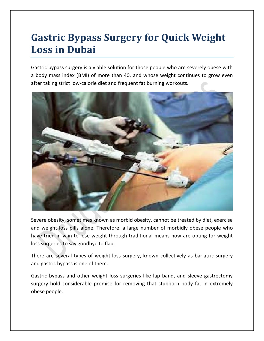 PPT - Gastric Bypass Surgery for Quick Weight Loss in Dubai PowerPoint ...