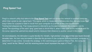Ping Speed Test