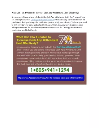 what can i do if unable to increase cash