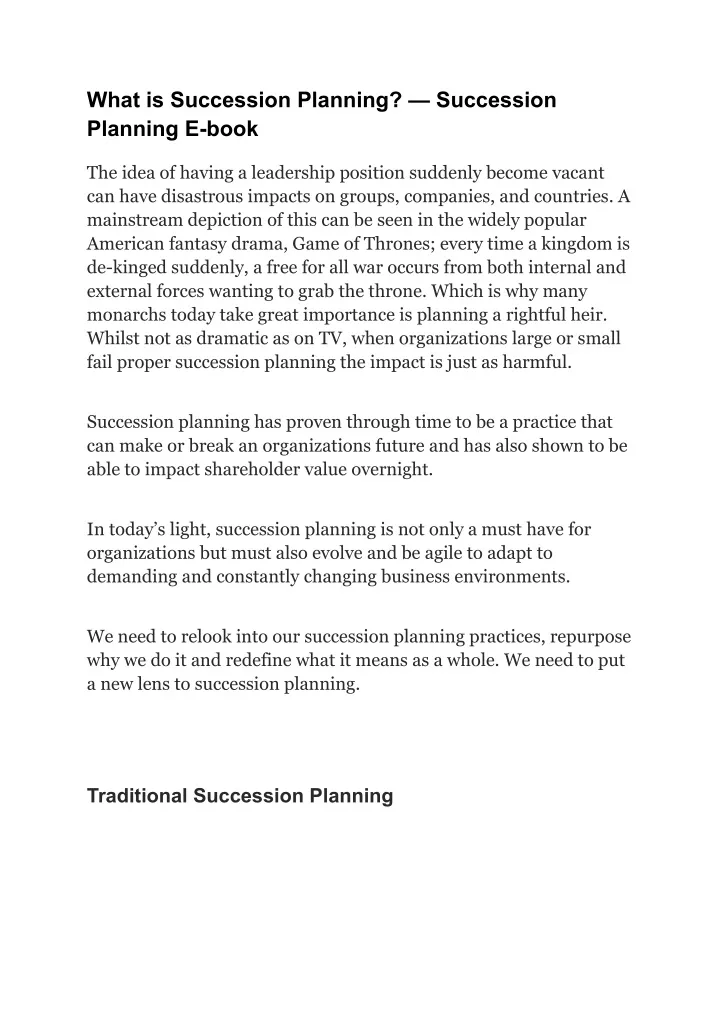 what is succession planning succession planning
