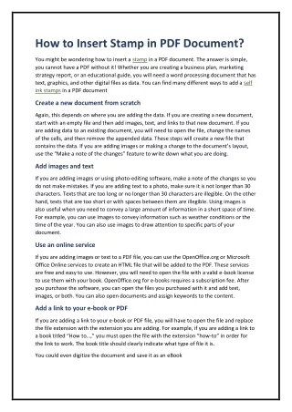 how to insert stamp in pdf document