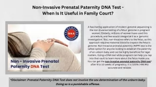 Non-Invasive Prenatal Paternity DNA Test in India