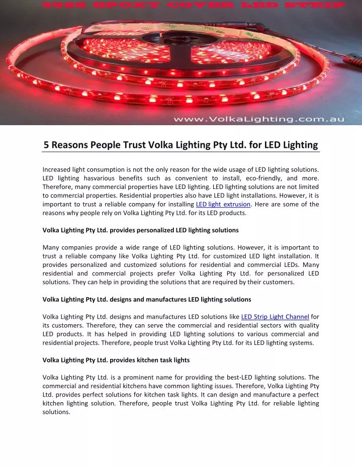 5 reasons people trust volka lighting