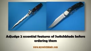 adjudge 2 essential features of switchblade before ordering them