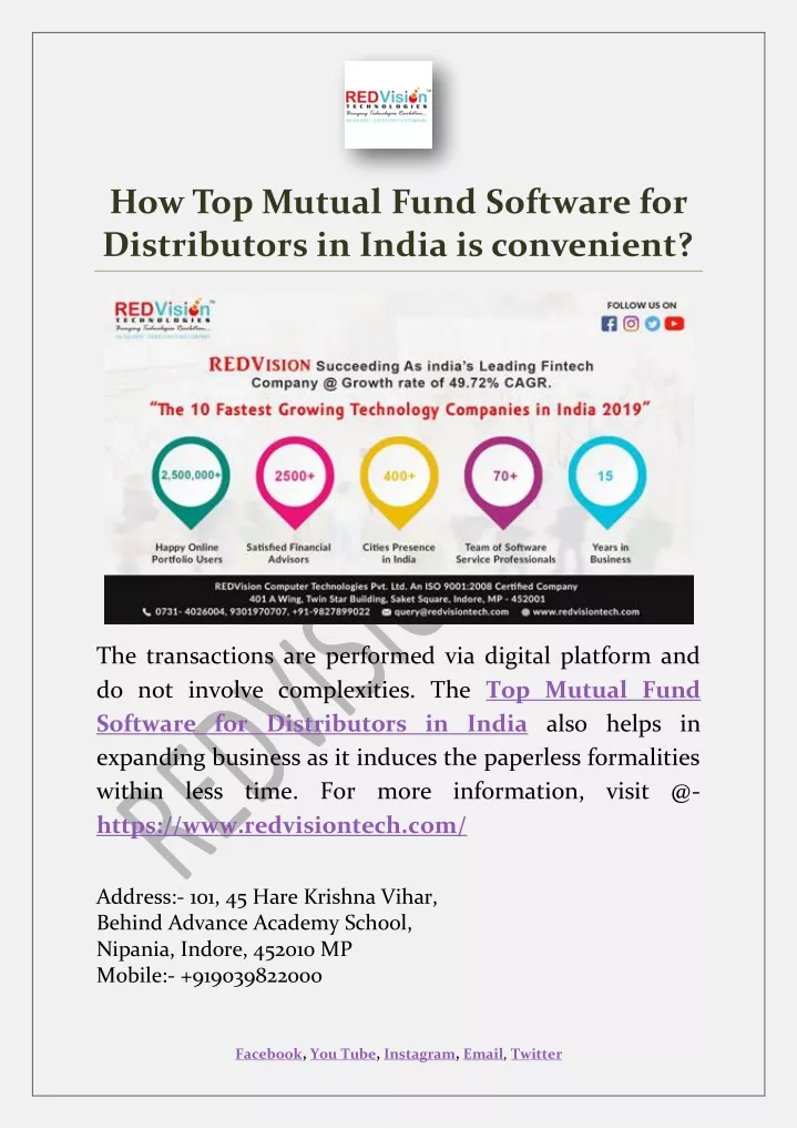 how top mutual fund software for distributors