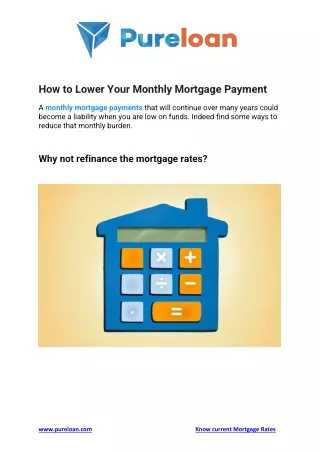 How to Lower Your Monthly Mortgage Payment