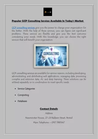popular gcp consulting services available