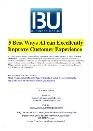 5 best ways ai can excellently improve customer
