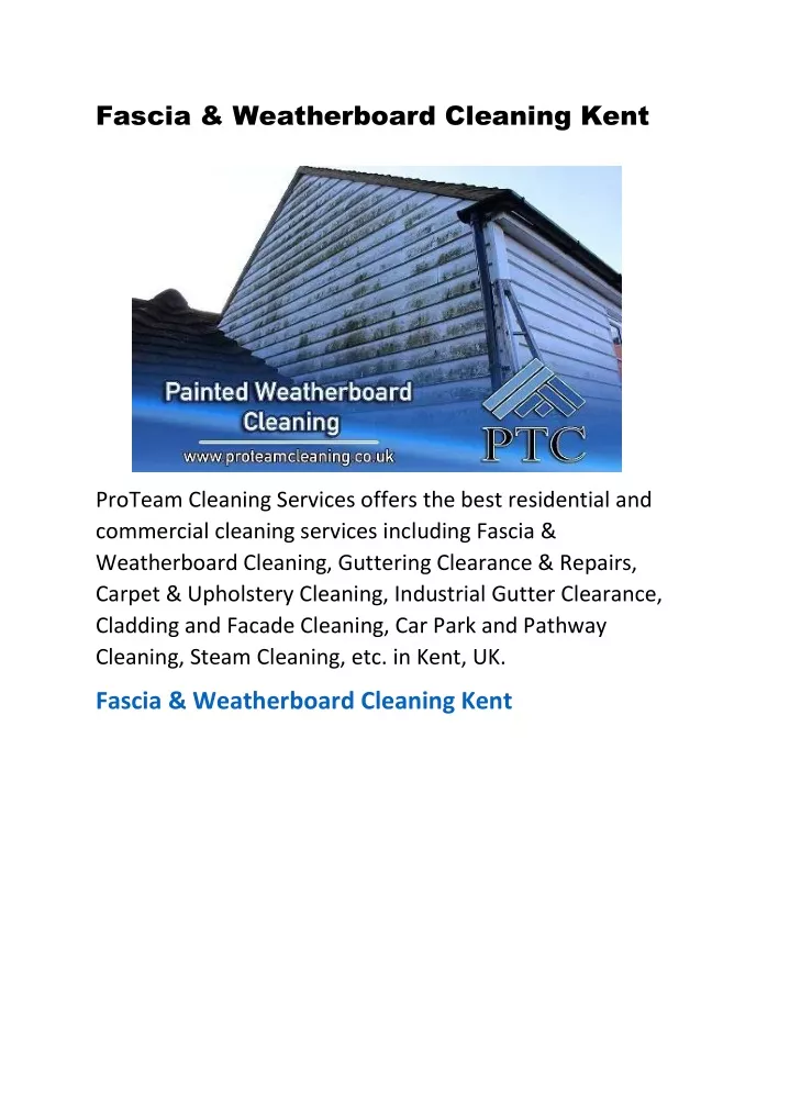 fascia weatherboard cleaning kent