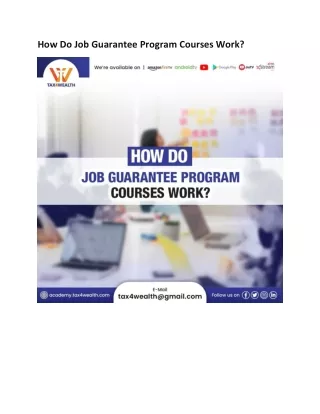 how do job guarantee program courses work