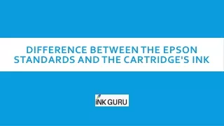Difference between the Epson standards and the cartridge's ink