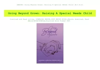 (EBOOK Going Beyond Grown Raising A Special Needs Child [W.O.R.D]