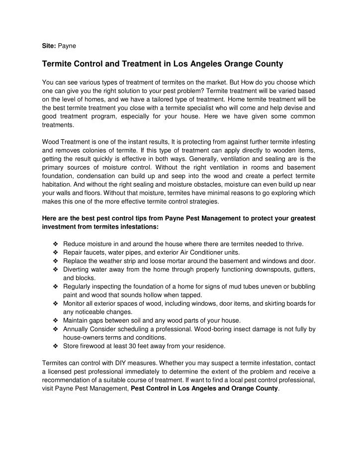 site payne termite control and treatment