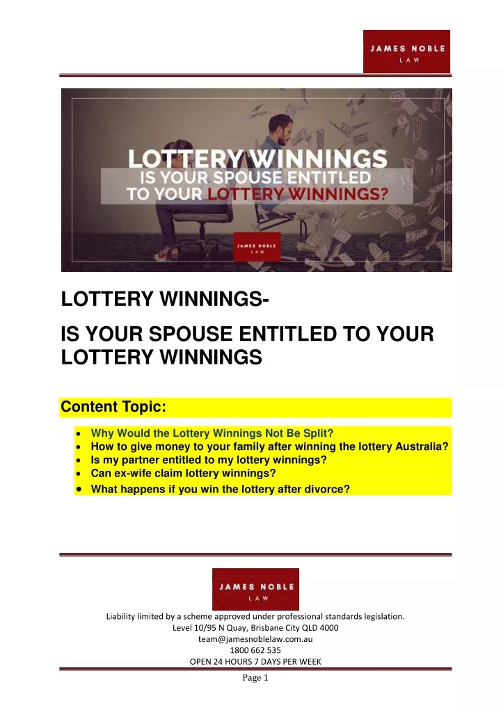 lottery winnings
