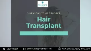 3 Reasons to Get Proper Hair Transplant