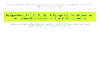 [READ] Independent Artist Guide A blueprint to success as an indepedent artist in the music industry (Ebook pdf)