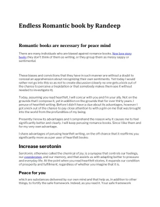 Endless Romantic book by Randeep