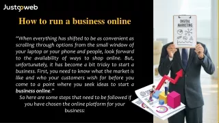 How to run a business online