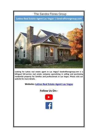Latino Real Estate Agent Las Vegas | Sandrafloresgroup.com