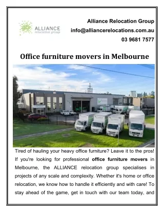 Office furniture movers in Melbourne