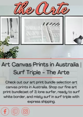 Art Canvas Prints in Australia  Surf Triple - The Arte