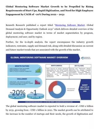 global mentoring software market growth