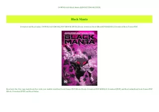 DOWNLOAD  Black Manta [KINDLE EBOOK EPUB]