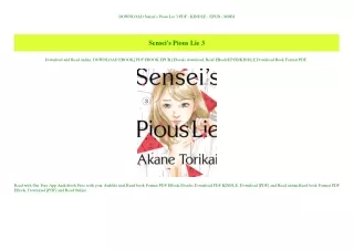 DOWNLOAD Sensei's Pious Lie 3 PDF - KINDLE - EPUB - MOBI