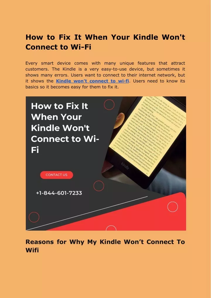 how to fix it when your kindle won t connect