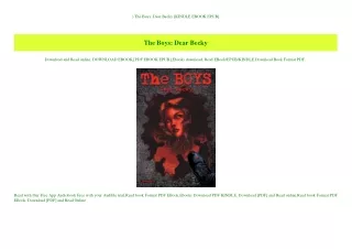 ^DOWNLOAD-PDF) The Boys Dear Becky [KINDLE EBOOK EPUB]
