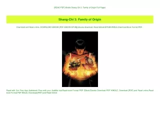 [READ PDF] Kindle Shang-Chi 3 Family of Origin Full Pages