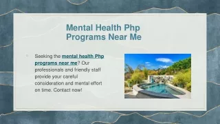 Mental Health Php Programs Near Me