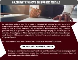Get The Perfect Business For Sale