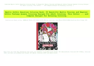 Download Mystic Gothic Beauties Coloring Book 50 Beautiful Mystic Fairies and Magical Gothic Fantasy