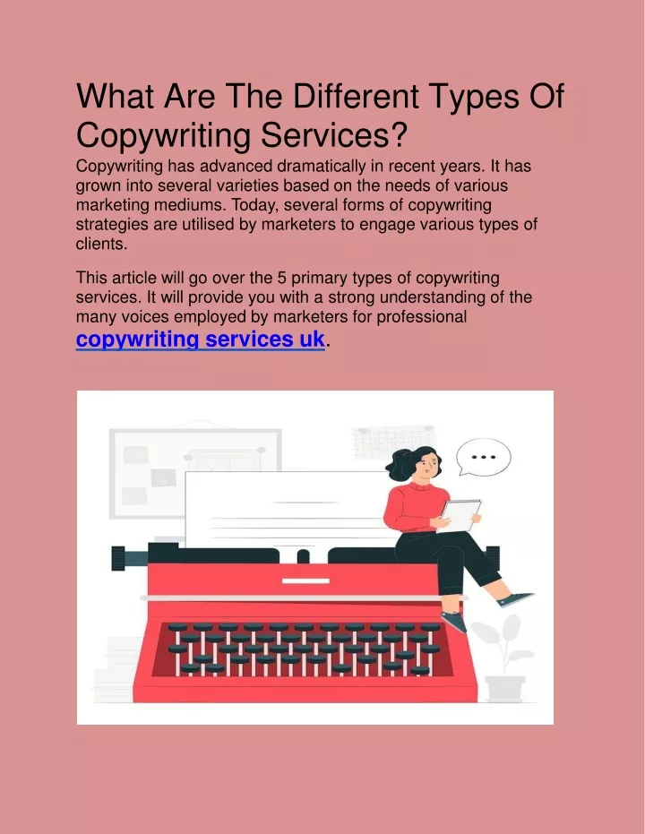 what are the different types of copywriting services